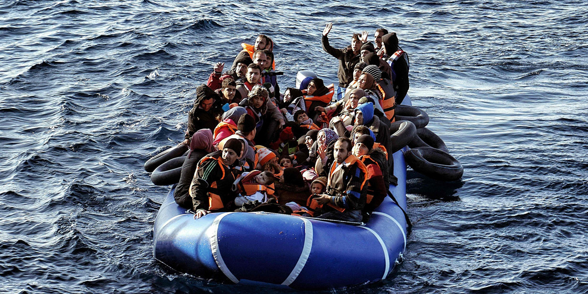 Emigranci na łodzi