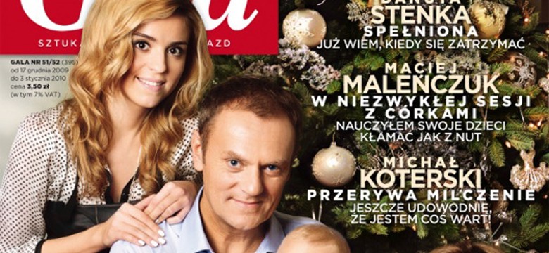 Tusk o rodzinie z wnukiem na kolanach