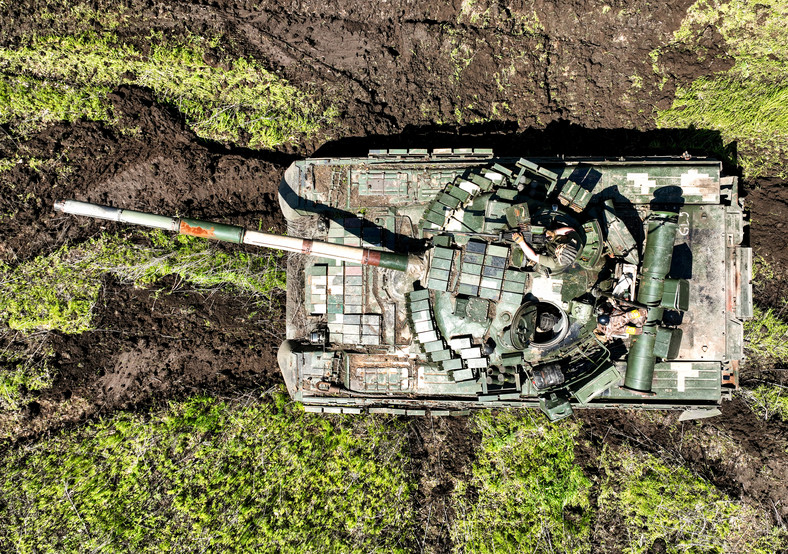 Ukraiński czołg w okolicach Doniecka. Kwiecień, 2023 r.