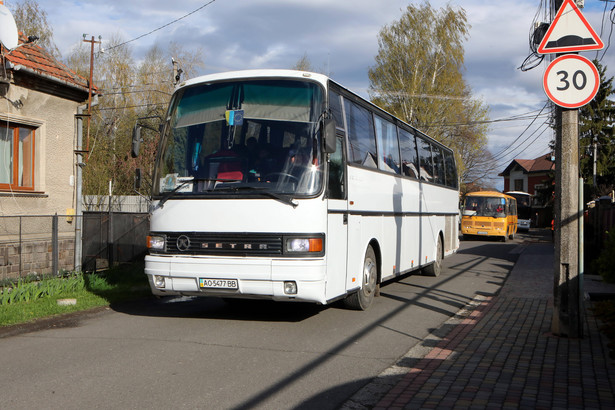 Ukraiński autobus przeznaczony do ewakuacji