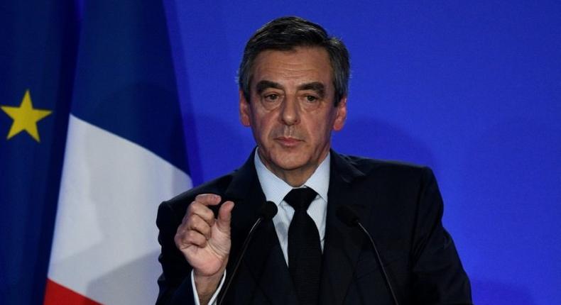 French presidential Francois Fillon on Monday at a press conference responding to the fake job allegations involving his wife Penelope and two of their children