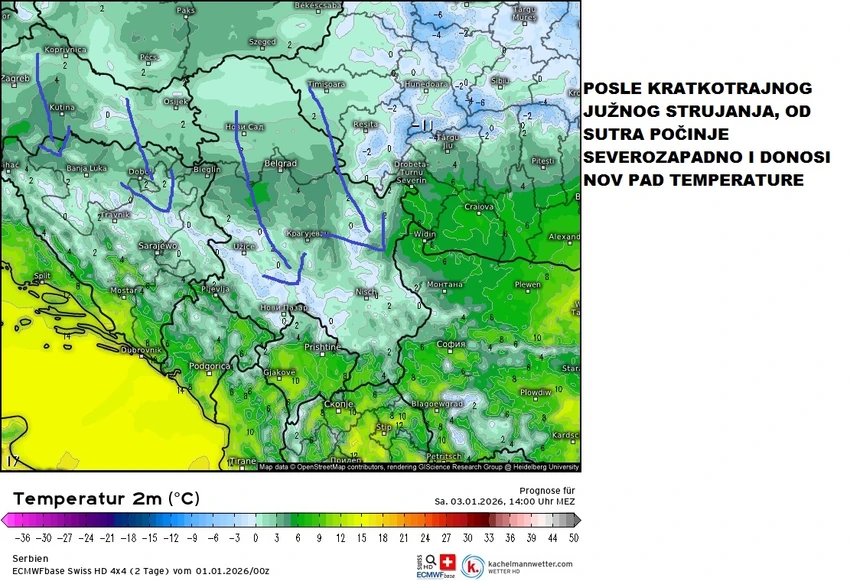 Novi pad temperature najavio je Čubrilo
