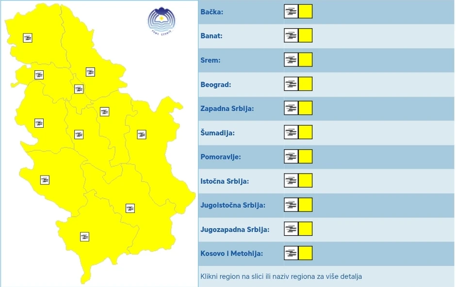 Upozorenje na smanjenu vidljivost zbog magle i niske oblačnosti u celoj Srbiji u utorak
