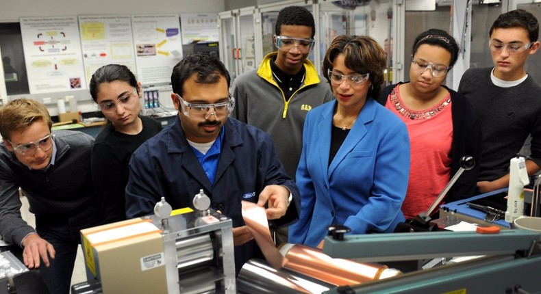 Ford engineers (pictured above) work at the most just automotive company, according to Just Capital's rankings.