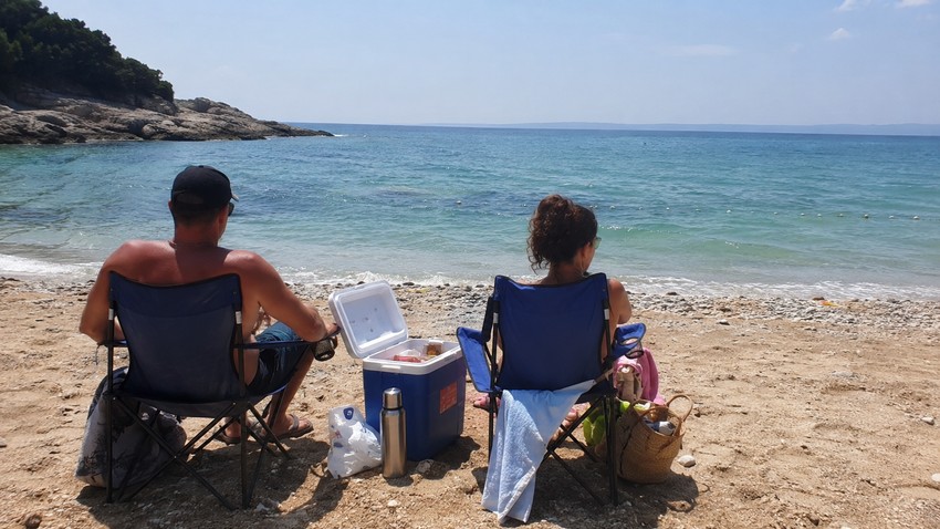 Hrana na plaži, turisti