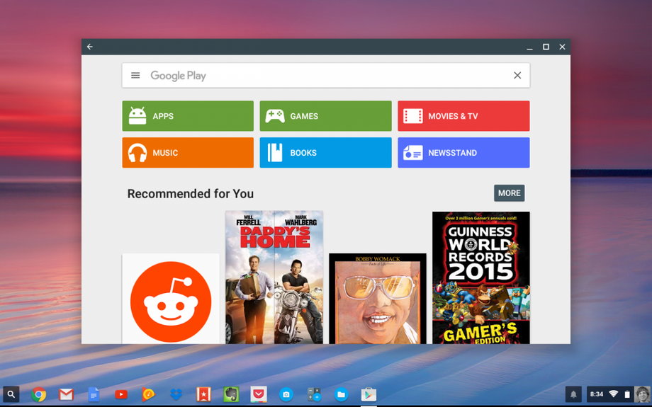 The Google Play Store running on Chrome OS.