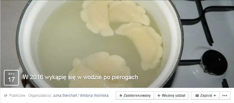 W 2016 wykąpię się w wodzie po pierogach