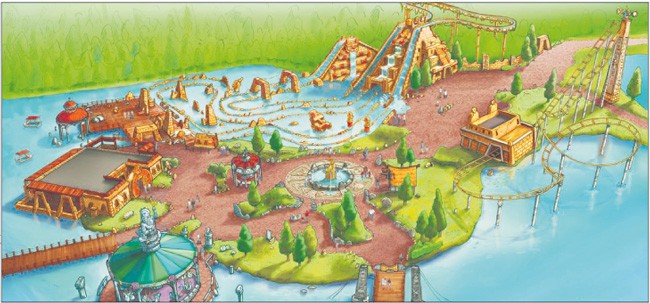Bajkowa wizja parku Adventure World Warsaw, który ma stanąć pod Grodziskiem Maz. Fot. Materiały prasowe