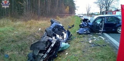 Koszmarny wypadek pod Biłgorajem! Jedna osoba nie żyje, sześć jest rannych