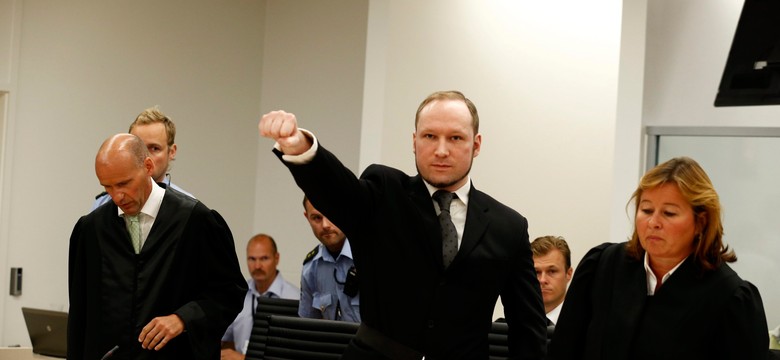 Breivik podnosi zaciśniętą pięść. Jest zadowolony z wyroku