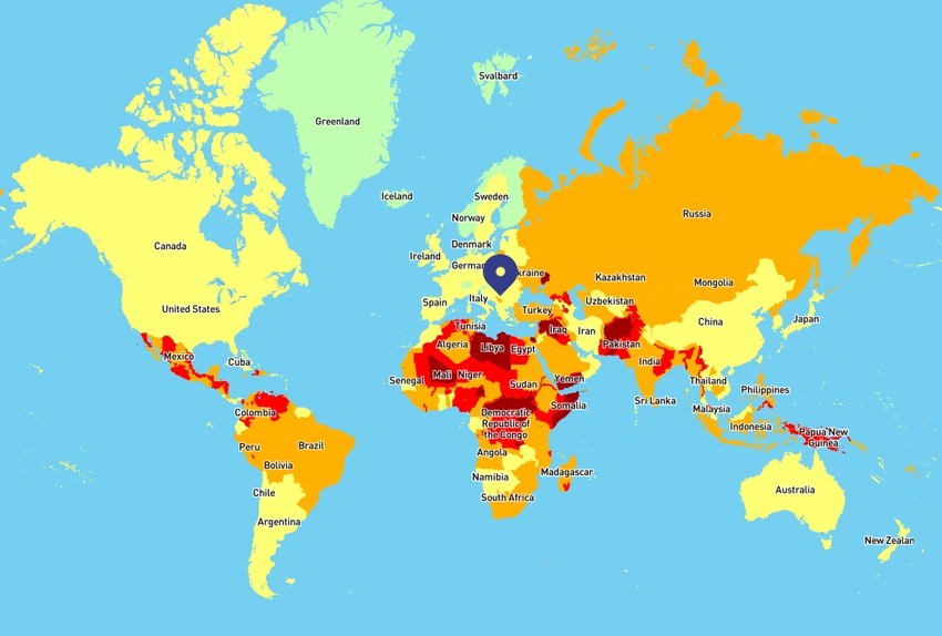 Mapa najopasnijih destinacija