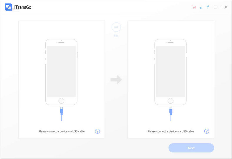 Ekran startowy programu do klonowania zawartości iPhone'ów - Tenorshare iTransGo