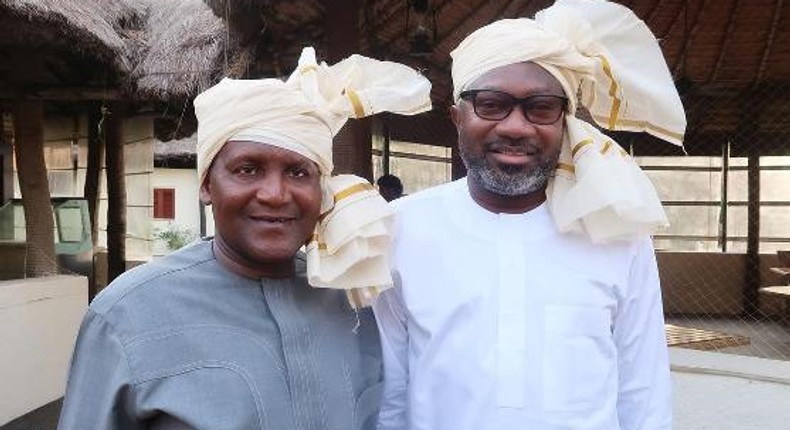 Femi Otedola with Aliko Dangote [NAN]