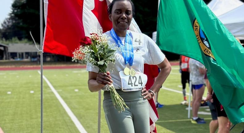 Madonna Hanna won gold at this year's Senior Games for sprinting.Madonna Hanna