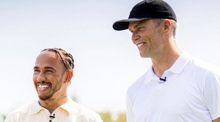 Hétszeres bajnokok egy csapatban - Lewis Hamilton (balra) és Tom Brady együtt golfozott / Fotó: Twitter
