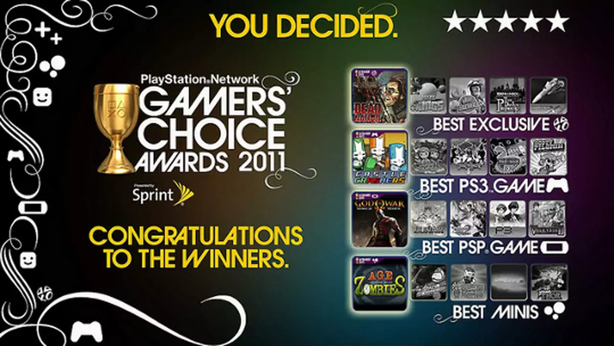 Zwycięzcy PSN Gamers Choice Awards