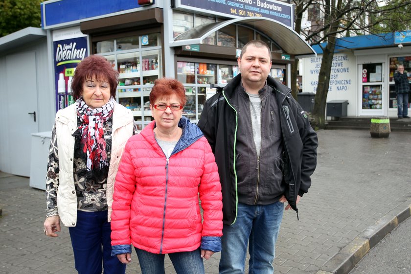 Danuta Błaszczyk (62 l.), Gabriela (62 l.) i Adam (31 l.) Poprawa - kioskarze z Mikołowa