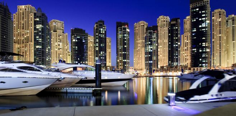Przystań jachtowa w Dubaju. Zjednoczone Emiraty Arabskie