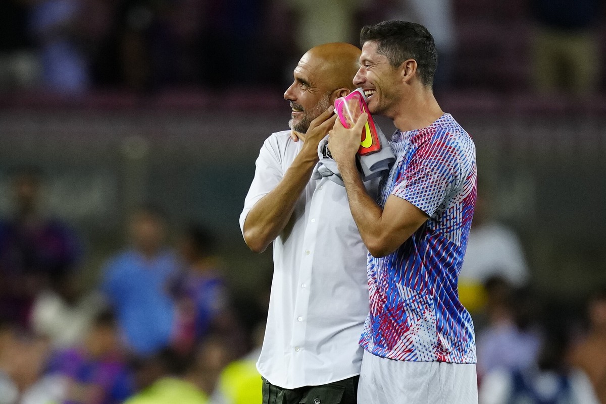 Pep Guardiola i Robert Lewandowski