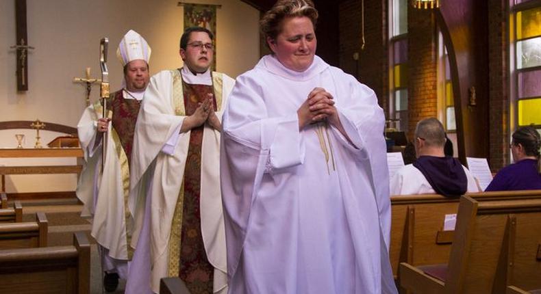 First Female Priest during ordination