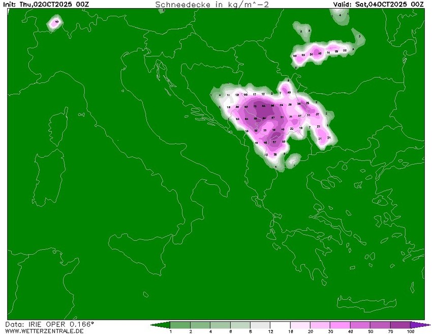 Mapa 4. oktobar, zatim sledi nova oblačnost sa kišom, potom stabilizacija i Miholjsko leto, a u trećoj dekadi oktobra novo zahlađenje