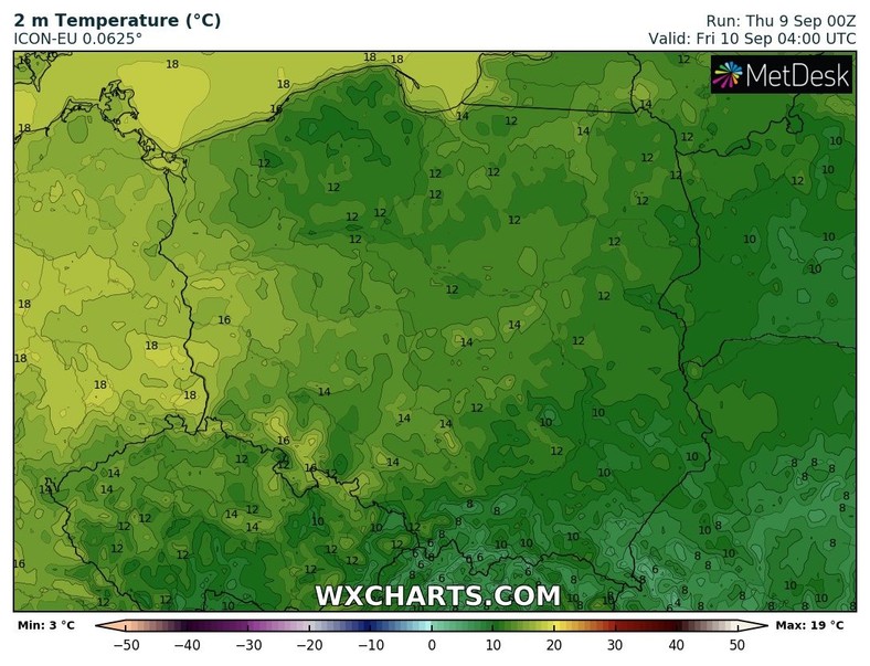 Noc umiarkowanie ciepła