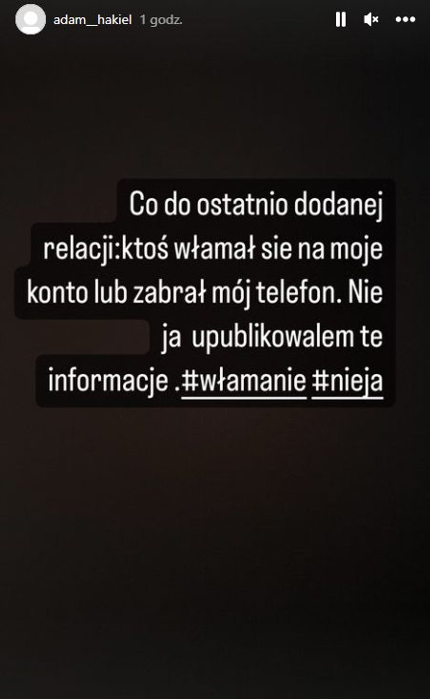 Syn Cichopek i Hakiela ujawnił, że ktoś włamał się na jego konto na Instagramie.