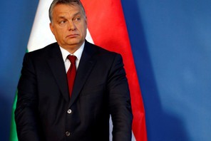 FILE PHOTO: Hungarian Prime Minister Orban attends a news conference after his meeting with Prime Mi