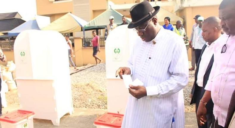 Ex-President Jonathan, wife, mother vote in Otuoke