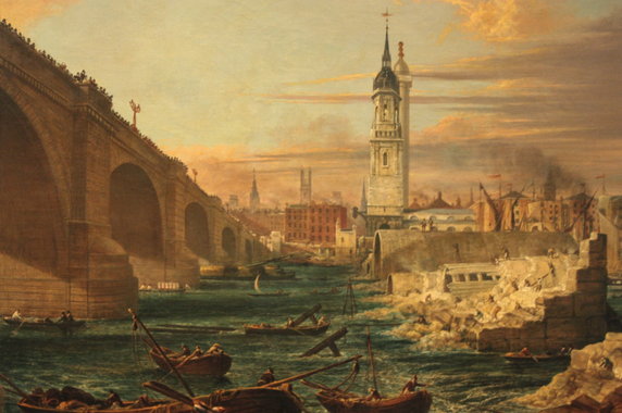 Wyburzenie mostu w 1832 r.,fot. Stephencdickinson, wikimedia, CC 4.0
