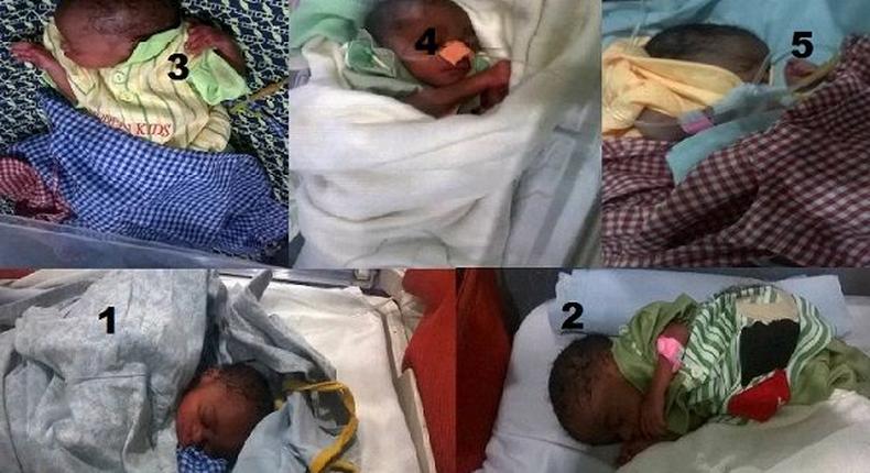 Mrs Sakira Rasaq delivers quintuplets in Ibadan