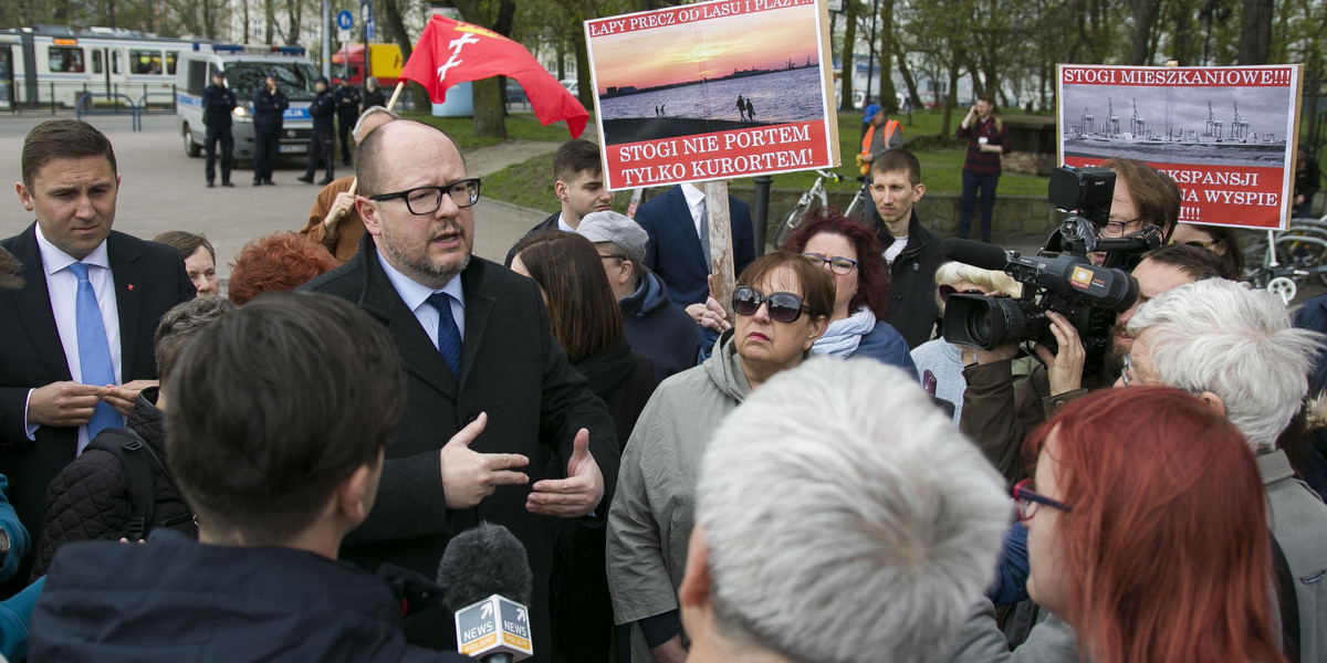 Protest mieszkańców Stogów