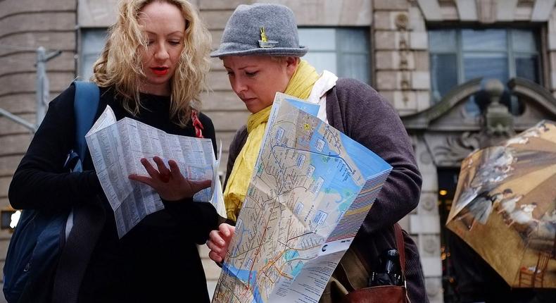 Tourists Looking at Map