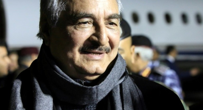 Libya's power struggle pits an administration based in eastern Libya, backed by military strongman Khalifa Haftar (pictured), against a UN-brokered unity government in Tripoli