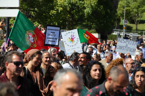 Portugalia. Manifestacja przeciwko obostrzeniom