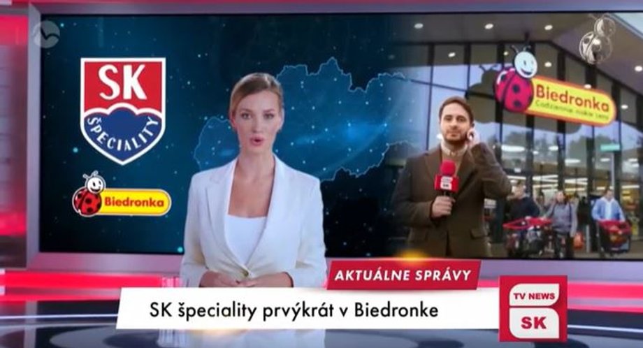 Screen z reklamy Biedronki w słowackiej telewizji