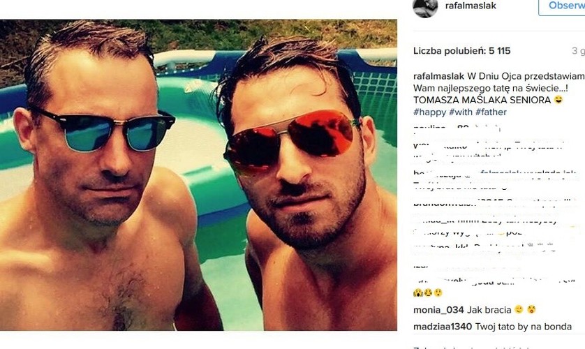 Rafał Maślak z ojcem