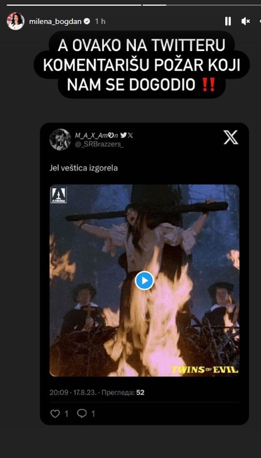 Objava Milene Popović