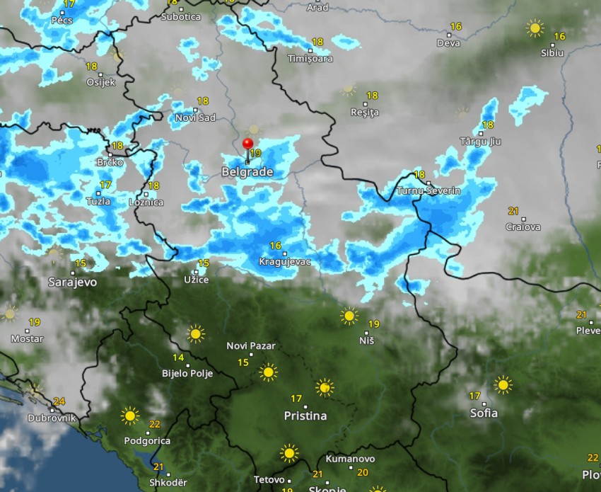 Kretanje nevremena u 6 sati