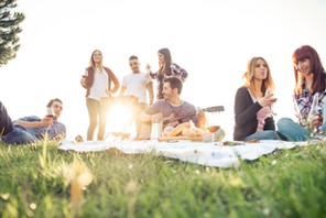 Friends having picnic