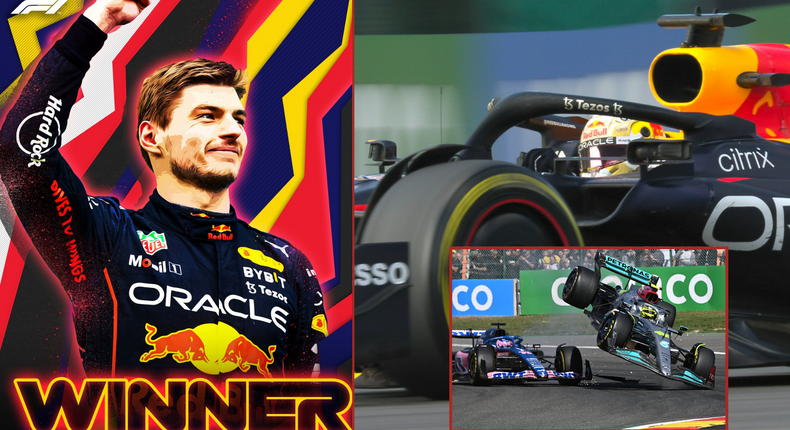 Red Bull's Max Verstappen is victorious in Spa as Hamilton retires early