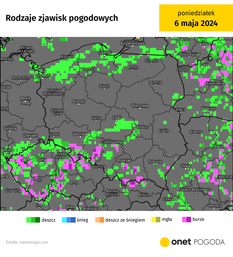 Dziś burze możliwe są głównie na południu i wschodzie