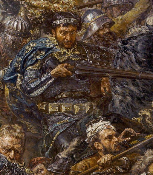 Zawisza Czarny na obrazie Bitwa pod Grunwaldem autorstwa Jana Matejki