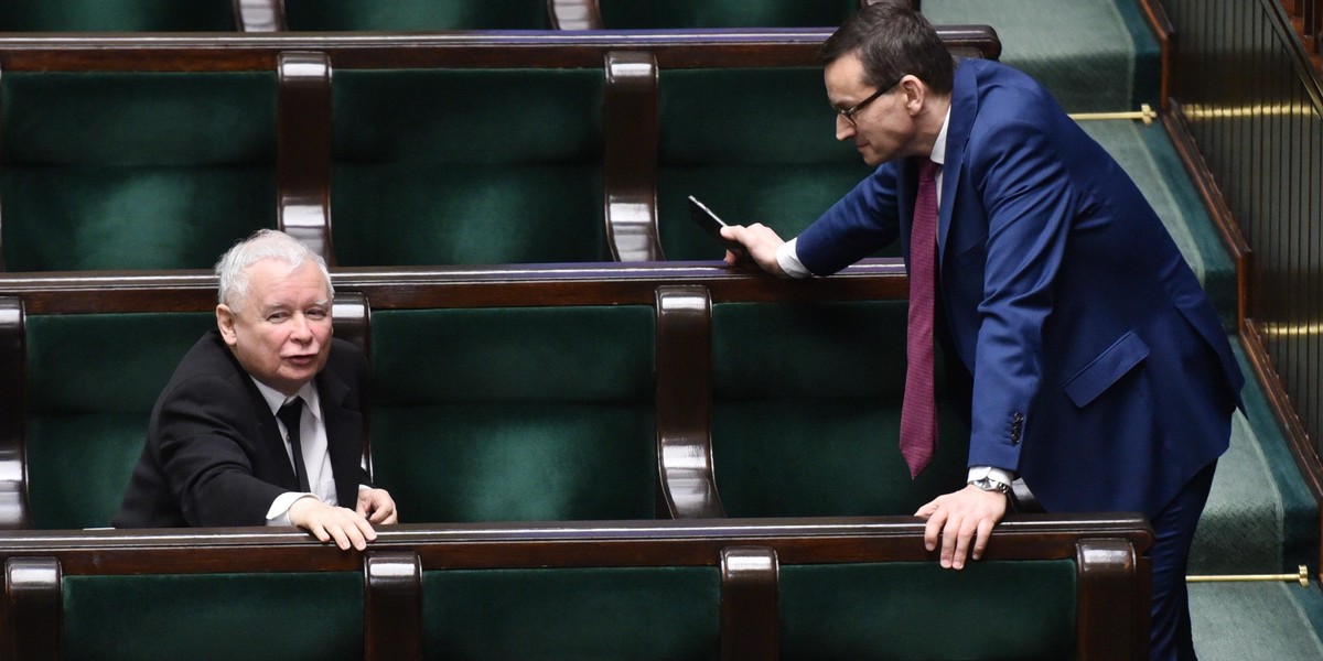 Jarosław Kaczyński i Mateusz Morawiecki