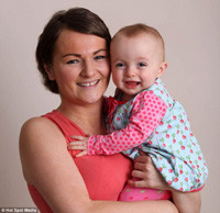 Jane Heffey i jej 11-miesięczna dziś córeczka Ciara. Fot. dailymail.co.uk/ Hot Spot Media
