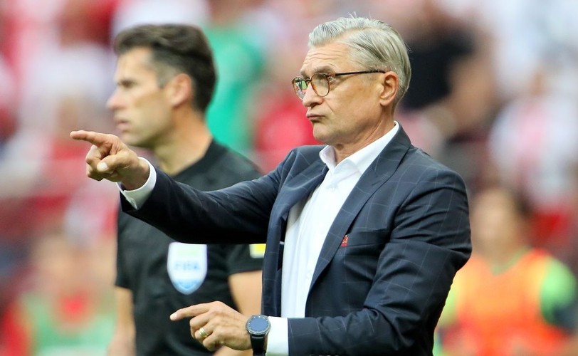 Trener piłkarskiej reprezentacji Polski Adam Nawałka podczas meczu towarzyskiego z Litwą