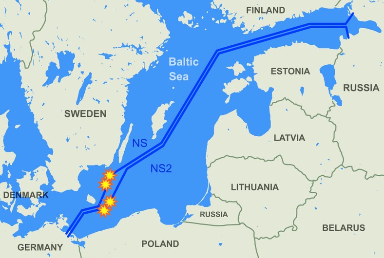 Gazociągi Nord Stream 1 i 2 wysadzono w 2022 r.