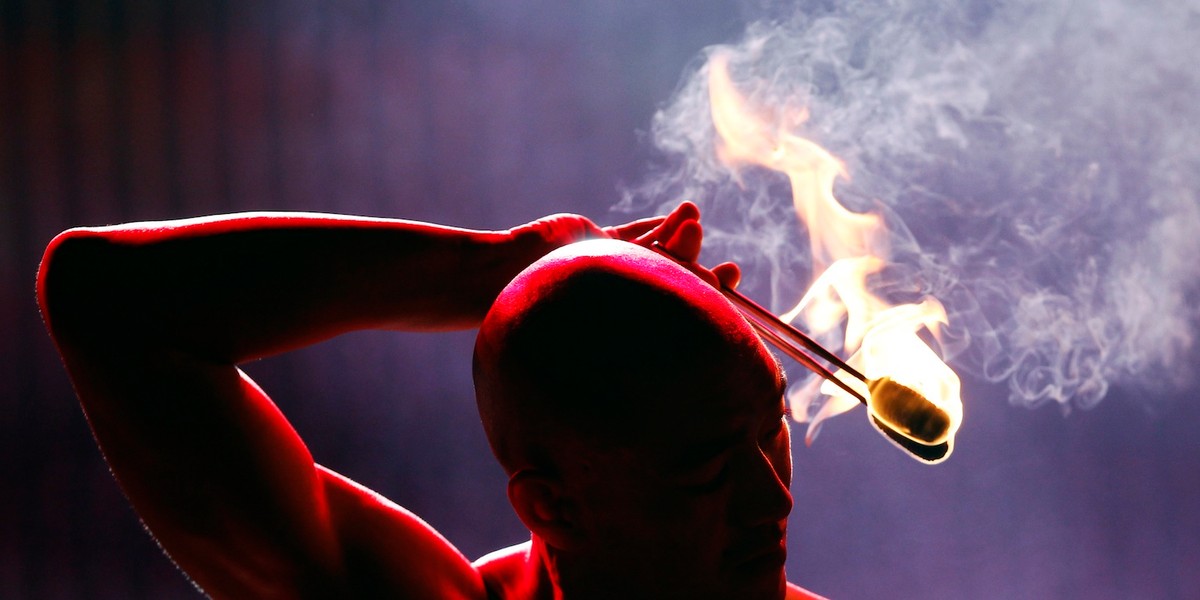 A contestant performing during the final round of "China's Got Talent" in Shanghai in 2011.