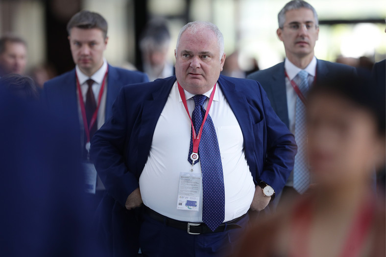 Szef spółki Nord Stream i były agent Stasi Matthias Warnig na forum ekonomicznym w St. Petersburgu, 2018 r. 