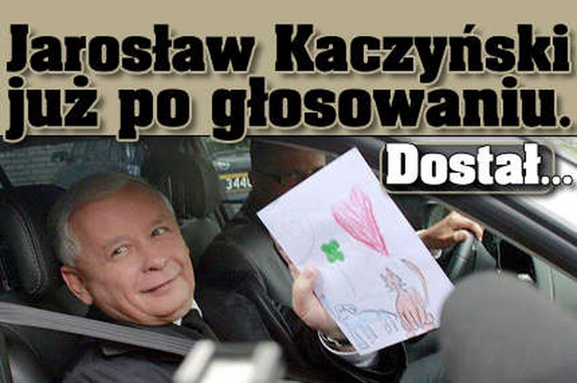 Kaczyński zagłosował i dostał...